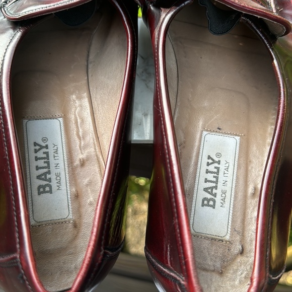 Bally Burgundy Loafers Slip On Size 10M Men's Made in Italy - Picture 8 of 11